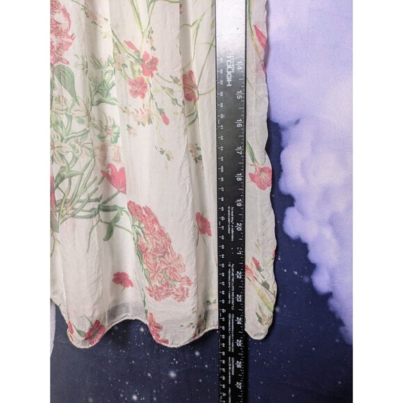 Luisa Ricci Silk Floral Peasant Blouse Size Small Boho Cottagecore Romance - Picture 4 of 7
